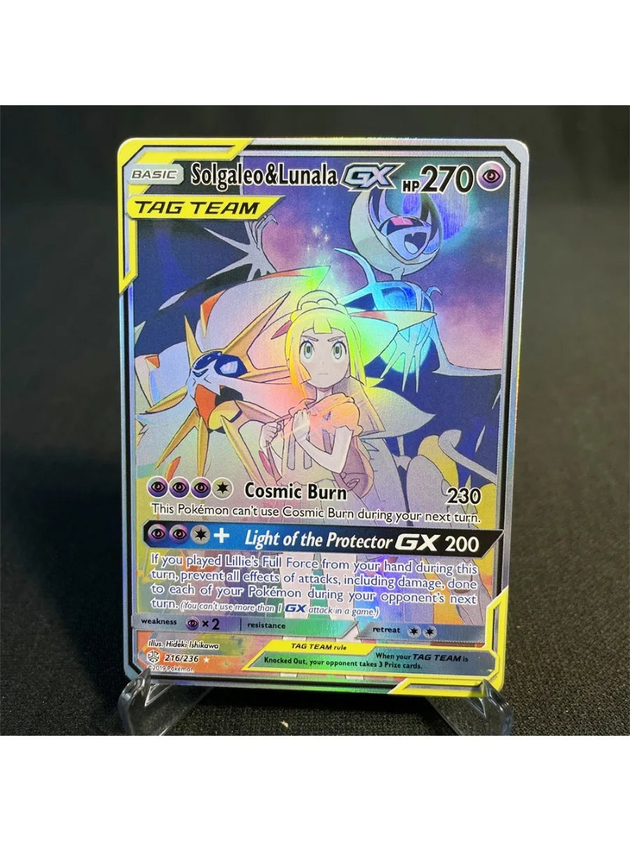 Pokémon Cards Holographic Card Sun & Moon Series Mewtwo Pikachu Paikou Serena Caitlin Collection Cards Toys Gifts Proxy Card