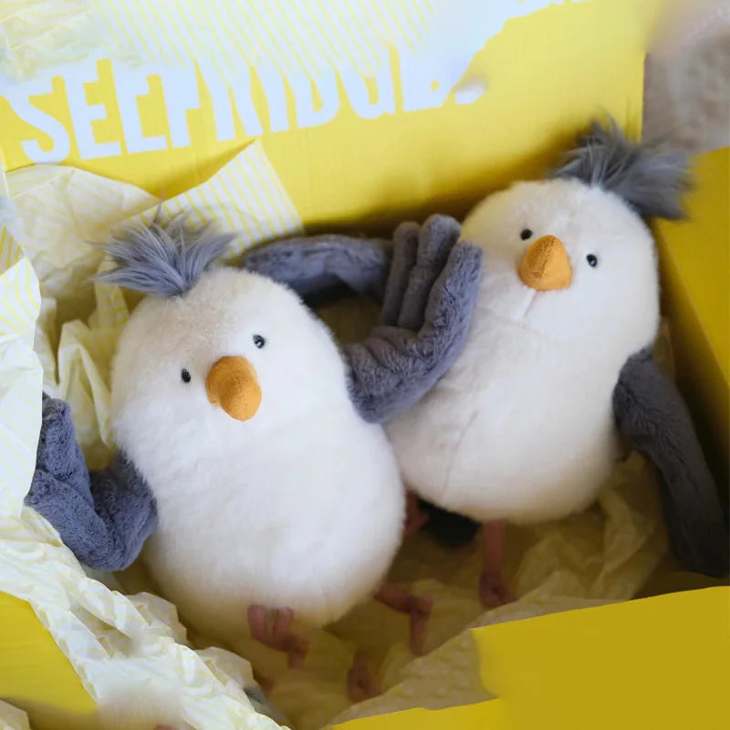 Funny Cute Chipper Seagull Soft Stuffed Animal Plush Toy Beach Star's Birthday Gift for Kids Home Decoration Journey Souvenirs