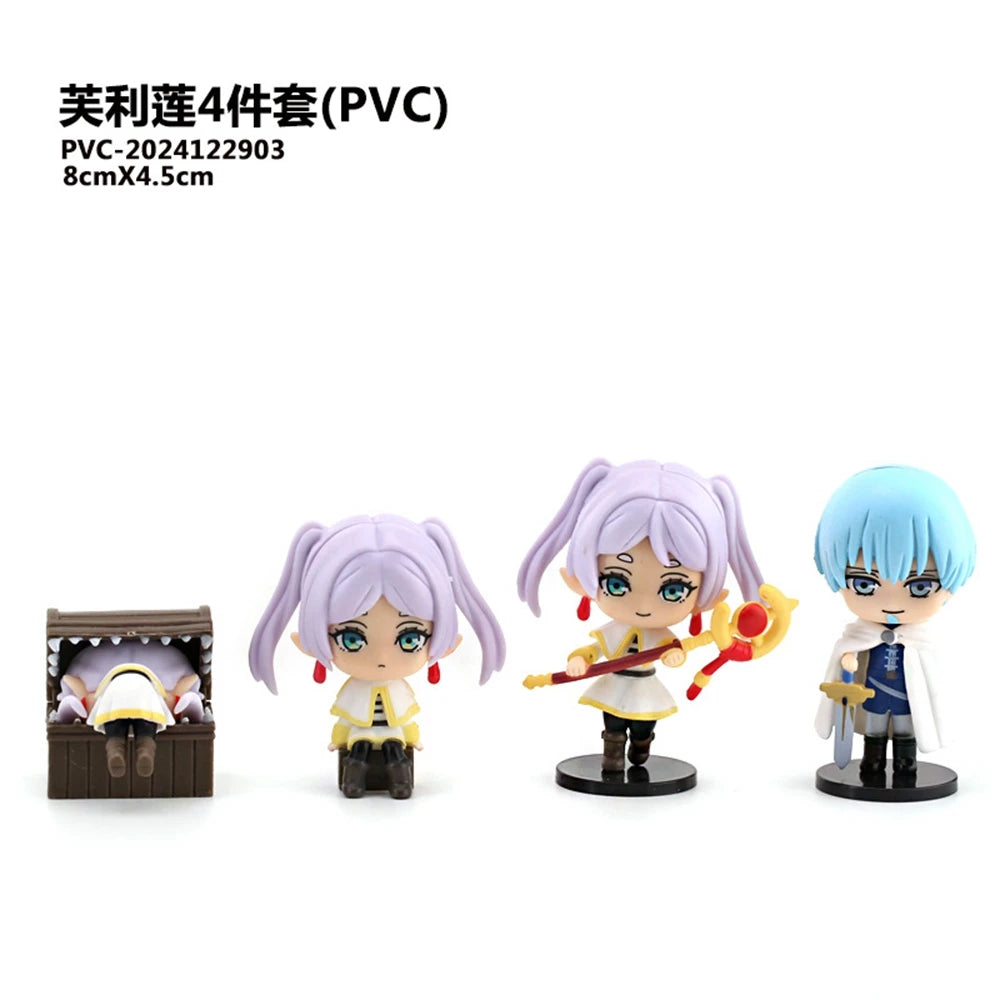 4Pcs/1Set Sousou no Frieren Frieren Figure Mimic Himmel Model Toys Aciton Figure Set Ornament Collection Doll 6.5-8.5CM