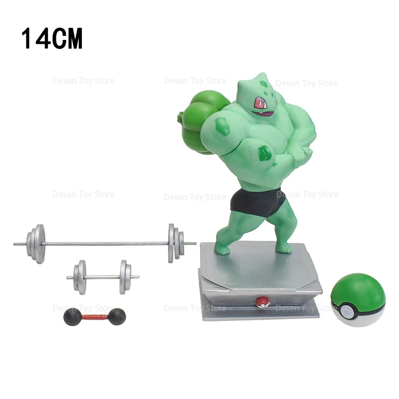 13 Styles Pokemon Muscle Figures Fitness Magikarp Snorlax Dugtrio Psyduck Squirtle Bulbasaur Gengar PVC Action Model Figures Toy