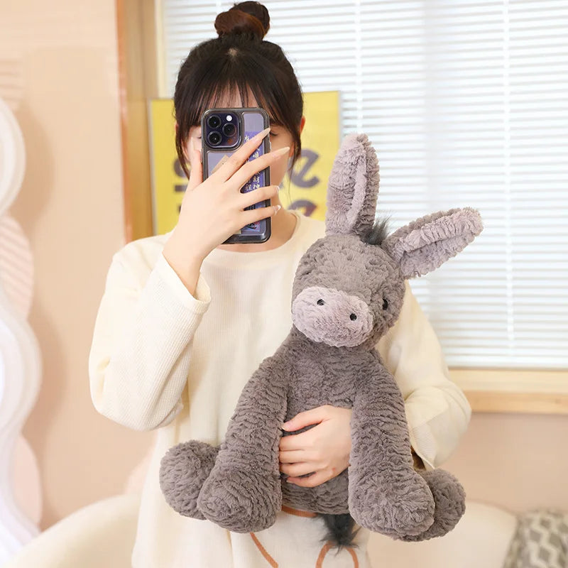 23/40/60CM Cute Burro Peluche Toys Lovely Grey Donkey Plush Dolls Stuffed Soft Animal for Baby Infant Birthday Room Decor Gifts