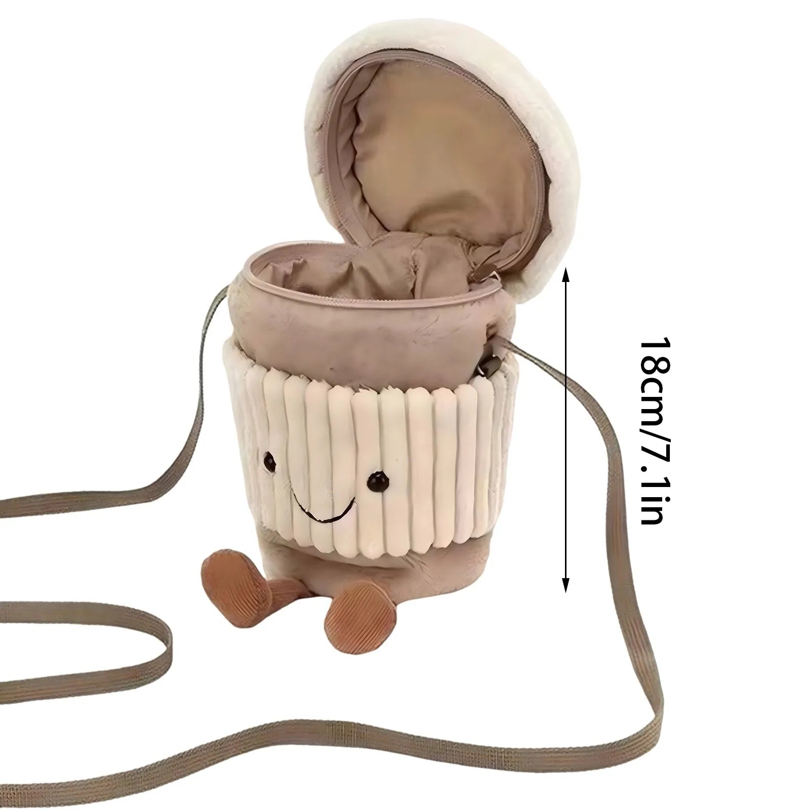 2 Colors Coffee Milk Tea Bag, Women's Messenger Bag Plush Bag, Fashion Cute, Accompanying Toy Cup Set, Girls Festival Gifts