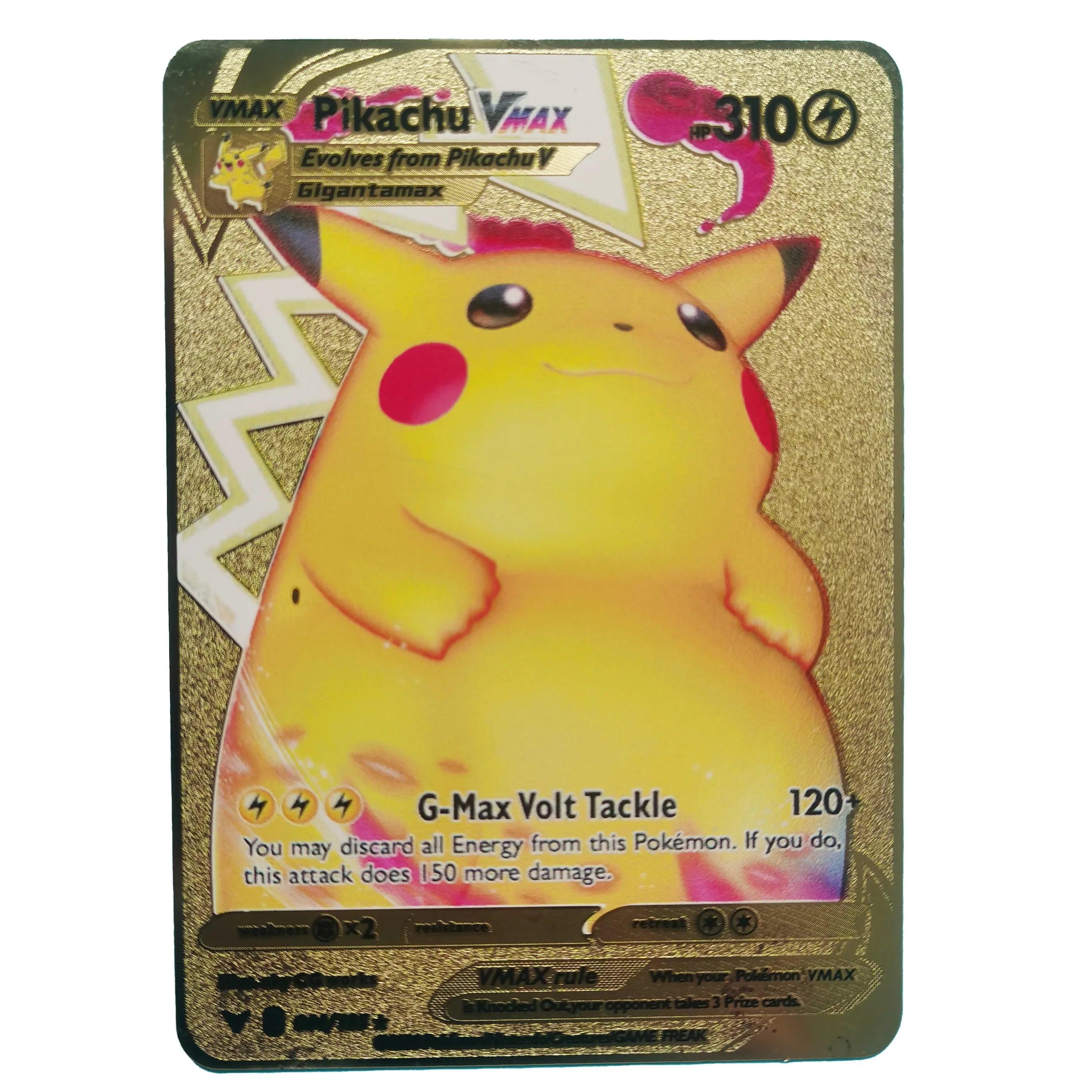 2024 Pokemon English Metal Card Anime Pikachu Charizard Mewtwo Blastoise Vmax Shiny Letters Game Collection Card Kids Toy Gifts
