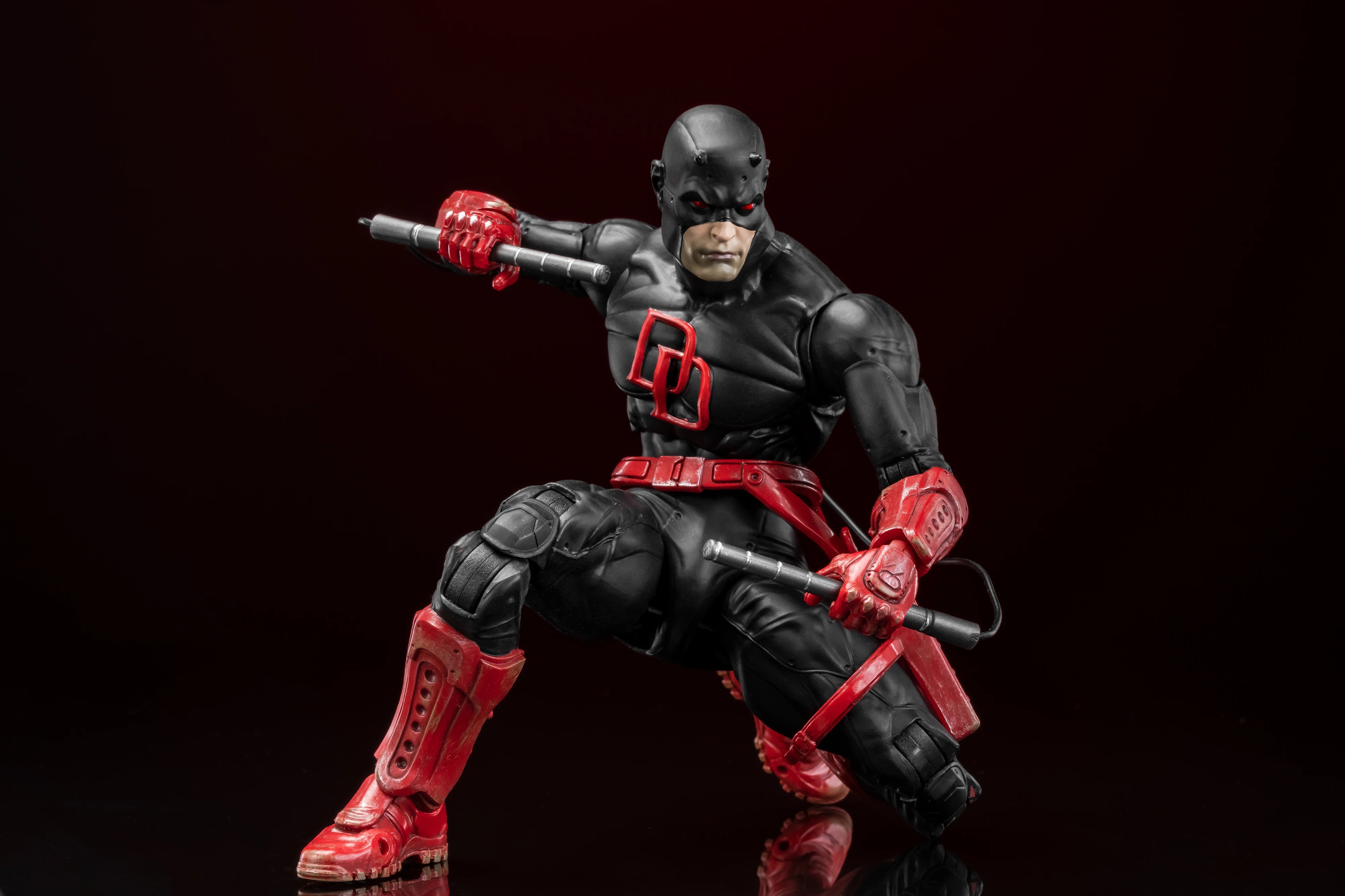 In Stock - FlefToys Marvel Daredevil Classic Red Shadowland Reborn Black 8
