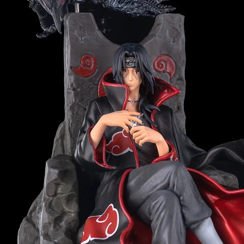 Naruto Uchiha Itachi GK Super Large Throne Anime Figure Action Comic PVC Model 22cm Desktop Ornament Sasuke Christmas Gift Toys