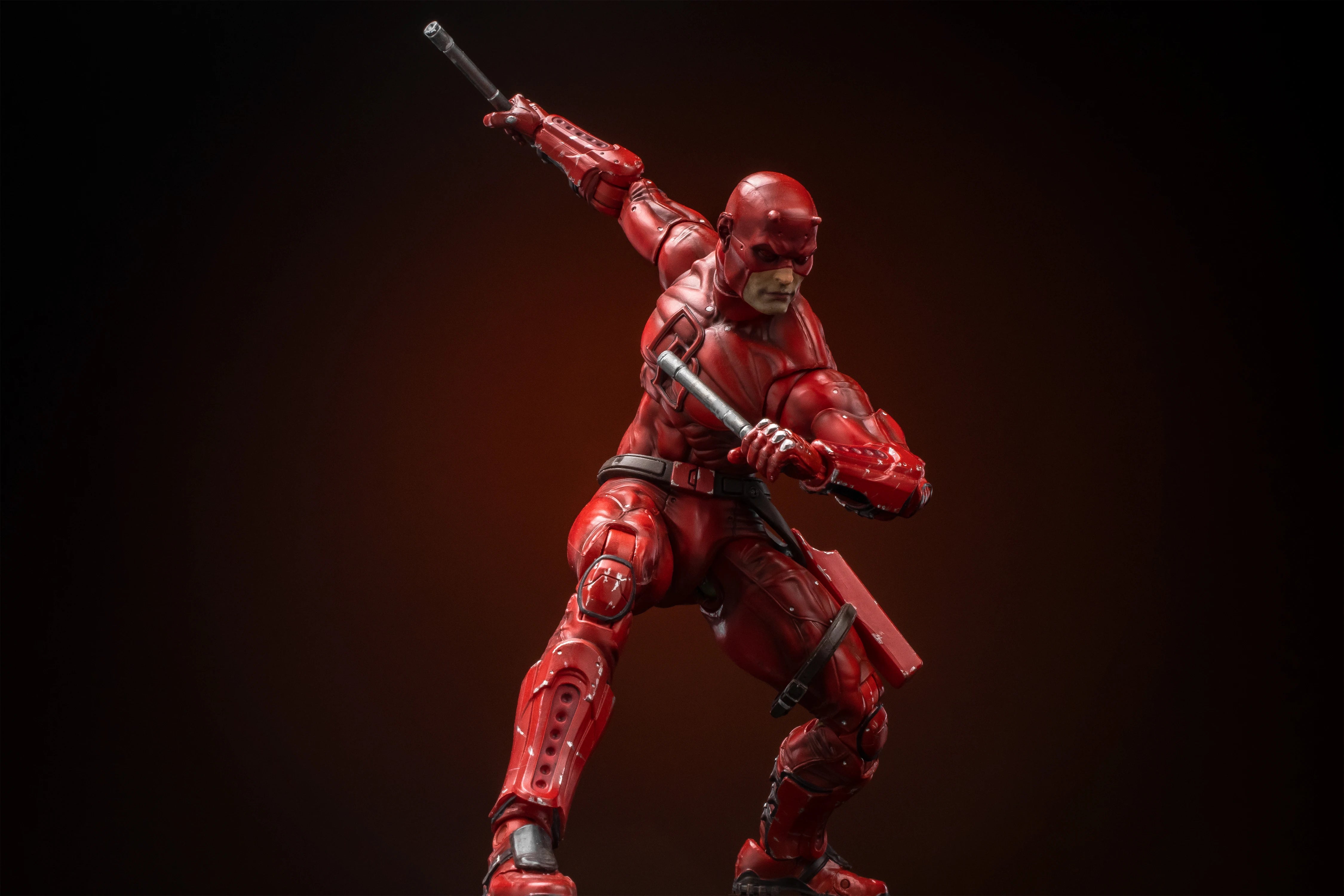 In Stock - FlefToys Marvel Daredevil Classic Red Shadowland Reborn Black 8