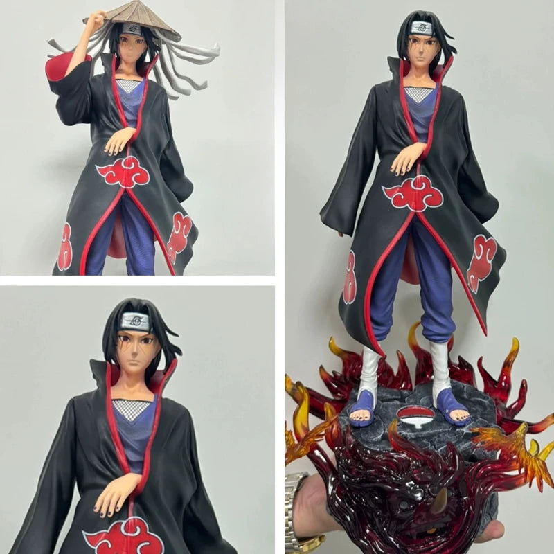 Anime Naruto Figure Uchiha Itachi Action Figures The base emits light Model PVC 40cm Collection Model Toys Birthday Doll Gifts