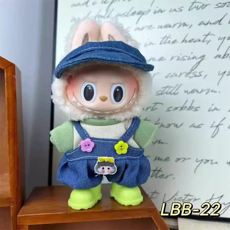 17cm Labubu V2 V1 Trendy Clothes Outfit Accessories Idol Doll Clothing for Kid Gift Labubu Ropa