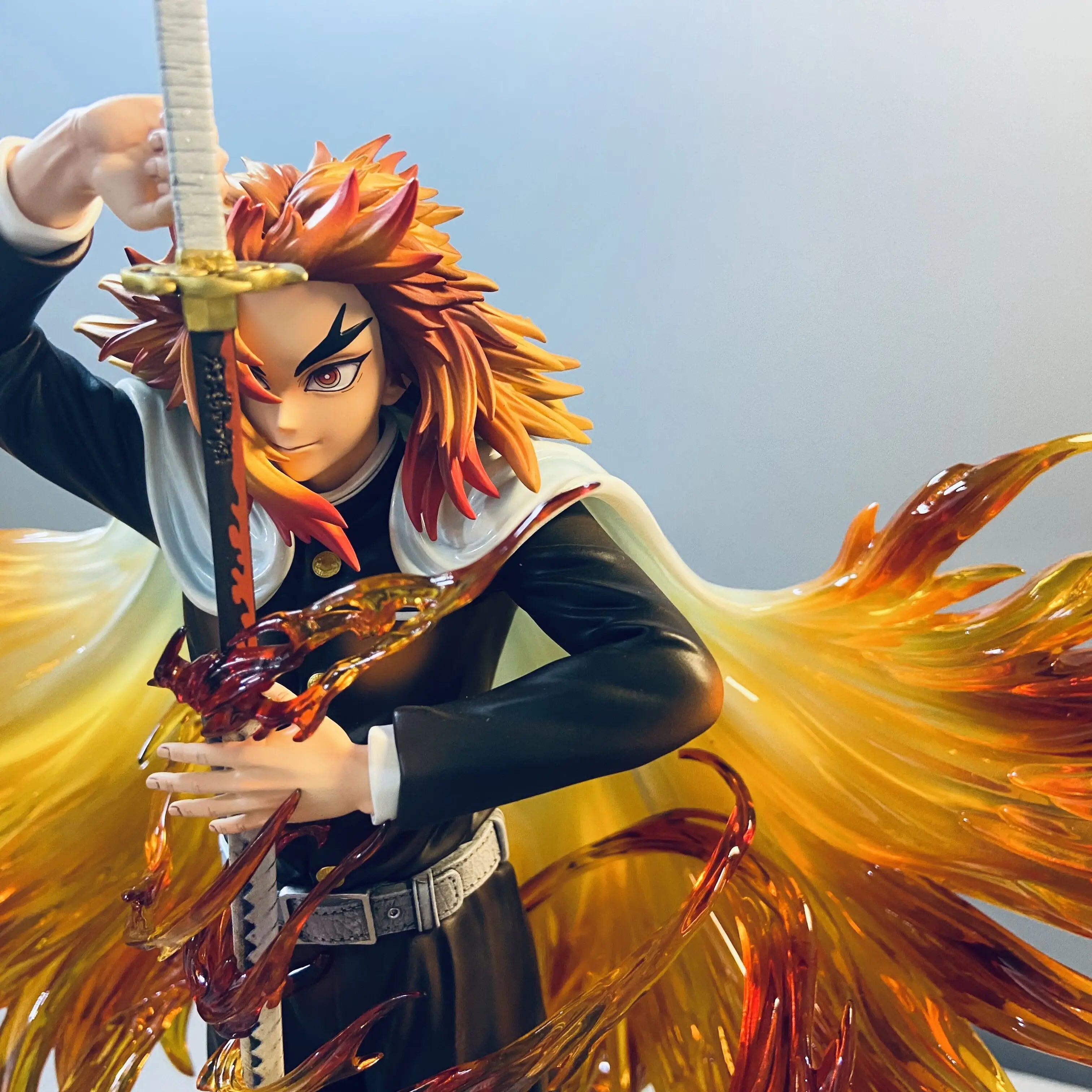 30cm Demon Slayer Anime Figures Rengoku Kyoujurou Figure Gk Statue Figurine Model Doll Collection Room Decoration Desk Toys Gift