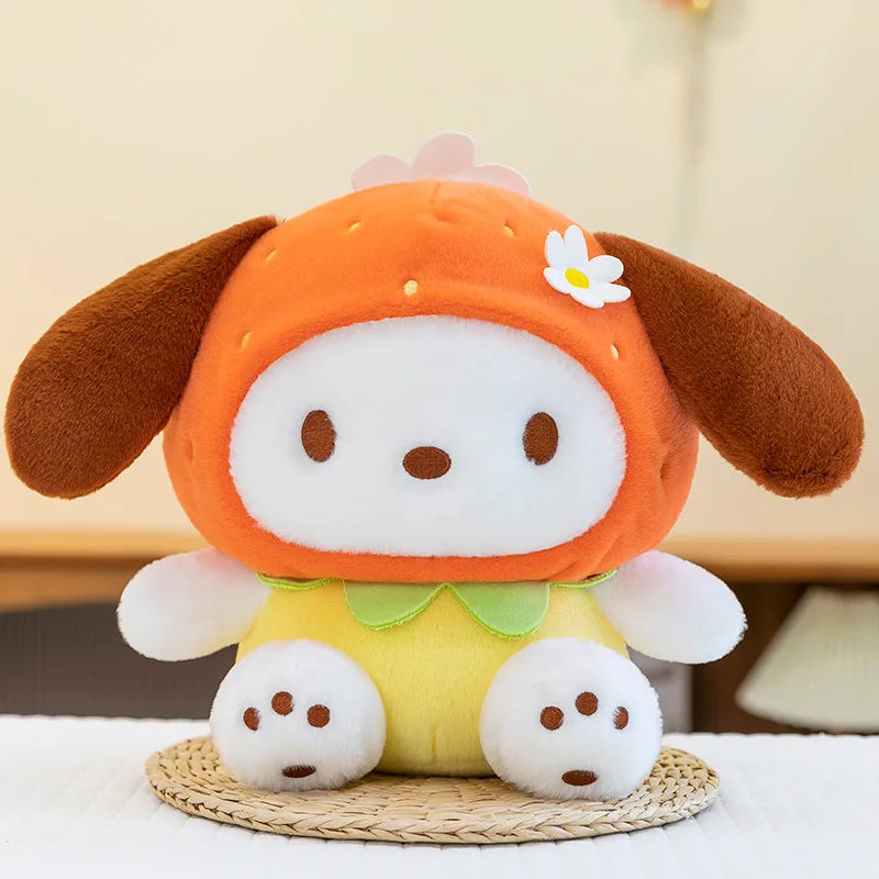 New Sanrio Flower Pochacco Plush Toy Cartoon Cute Plush Dog Doll Children'S Gift Pillow Birthday Gift