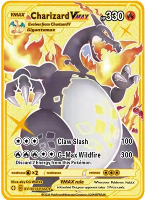 6-12 Pcs/Set  English Version Pokemon Metal Card Pikachu Anime Figure Battle Carte Trading Pocket Monster Cards Model Toy Gifts