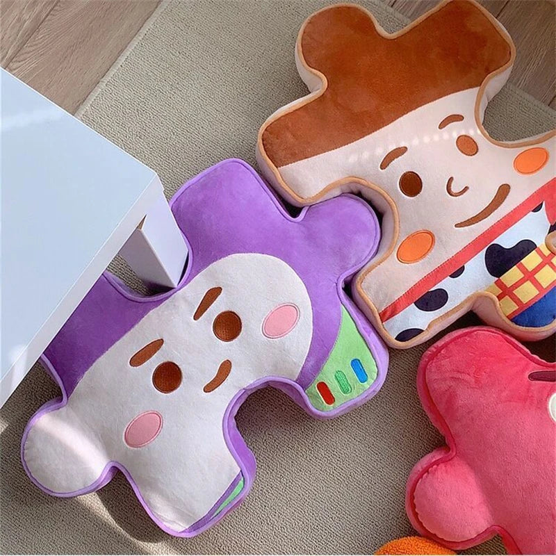 Toy Story Puzzle Plushies Buzz Lightyear Woody Alien Stuffed Anime Throw Pillow Back Cushion Sofa Bed Home Decor Birthday Gifts
