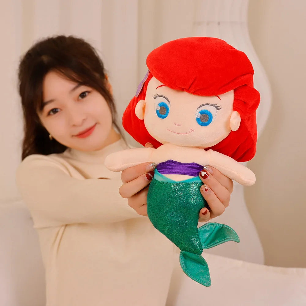30cm Cute Q-version Mermaid Princess Elsa Cloth Plushier Doll Girl Doll Anna Plush Toy Children's Gift Childhood