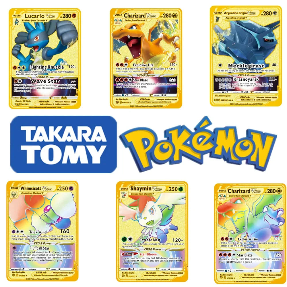 English Metal Pokemon Cards DIY Arceus Pikachu   Mewtwo Shiny Iron  GX Vmax EX Game Kids Collection Card Toy Gift pokemon card