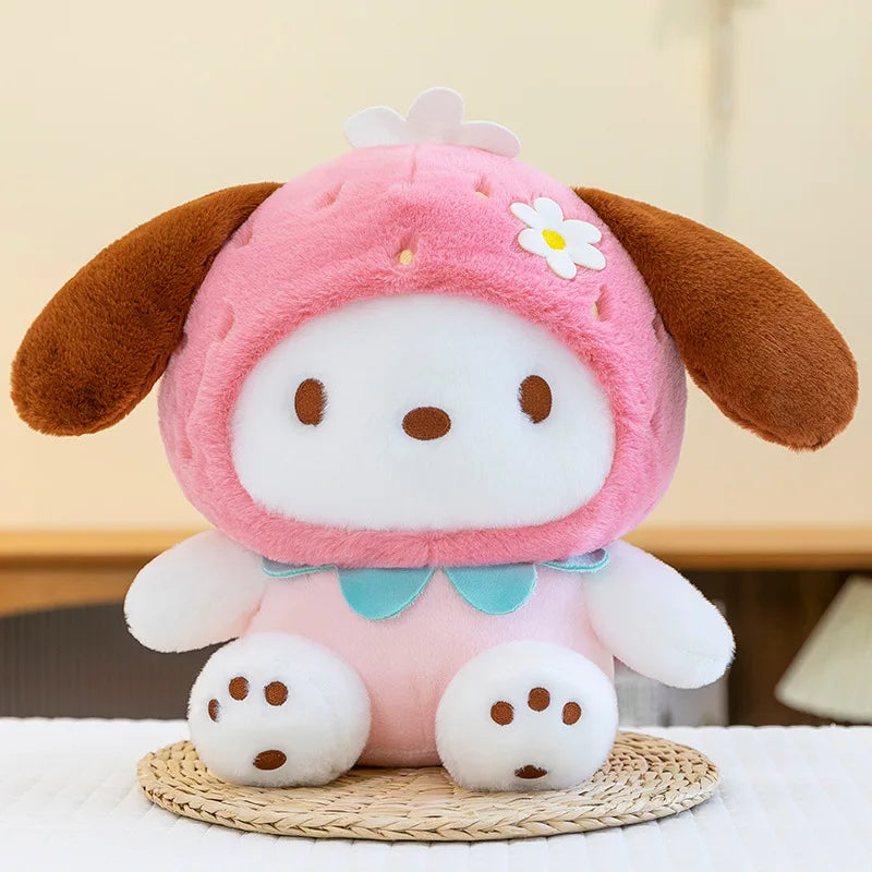 New Sanrio Flower Pochacco Plush Toy Cartoon Cute Plush Dog Doll Children'S Gift Pillow Birthday Gift