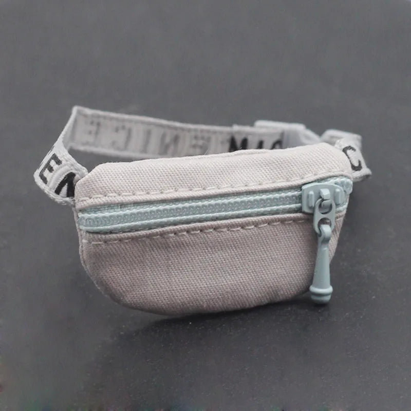 17cm V1 V2 Labubu Crossbody Bag Cute 1/6 1/8 1/12 BJD Dolls DIY Waist Bags Cute 15cm Idol Plush Doll Accessories Belt Bag Gift
