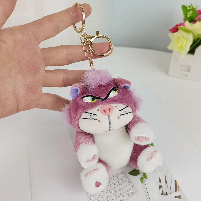 12cm Disney Lucifer Plush Keychain Doll Kawaii Lucifer Bag Pendant Plush Stuffed Toy Cat Backpack Key Ring Kids Birthday Gift