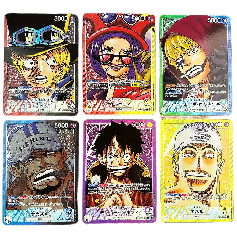 One Piece Anime Card Japanese Version Leader OPCG Replica Boa Hancock Luffy Law Zoro Moria Katakuri Game Anime Collection Cards