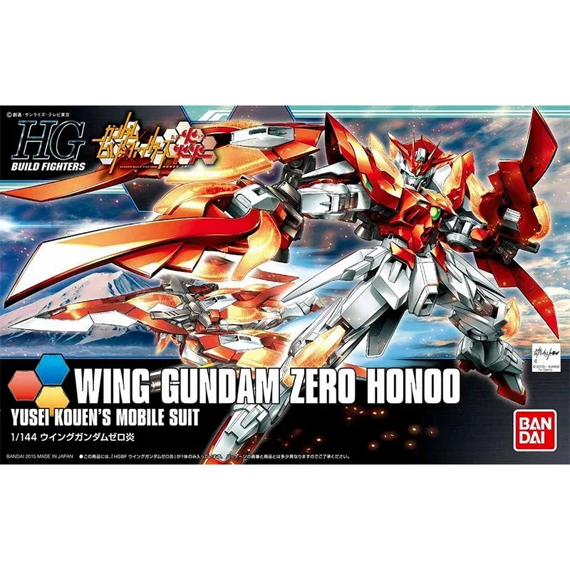 Bandai Gundam Model Kit Anime Figure HGBF Wing Gundam Zero Honoo Gunpla Model Anime Action Figure Action Toy Figure