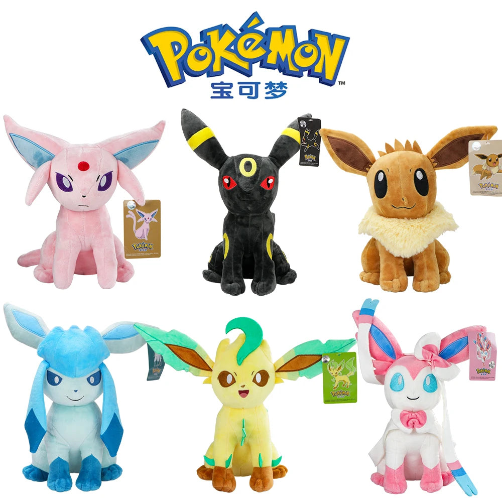 POKEMON Big Size Eevee Umbreon Sylveon Leafeon Espeon Glaceon Plush Toy Anime Stuff Doll Collection Kawaii Gift for Kid