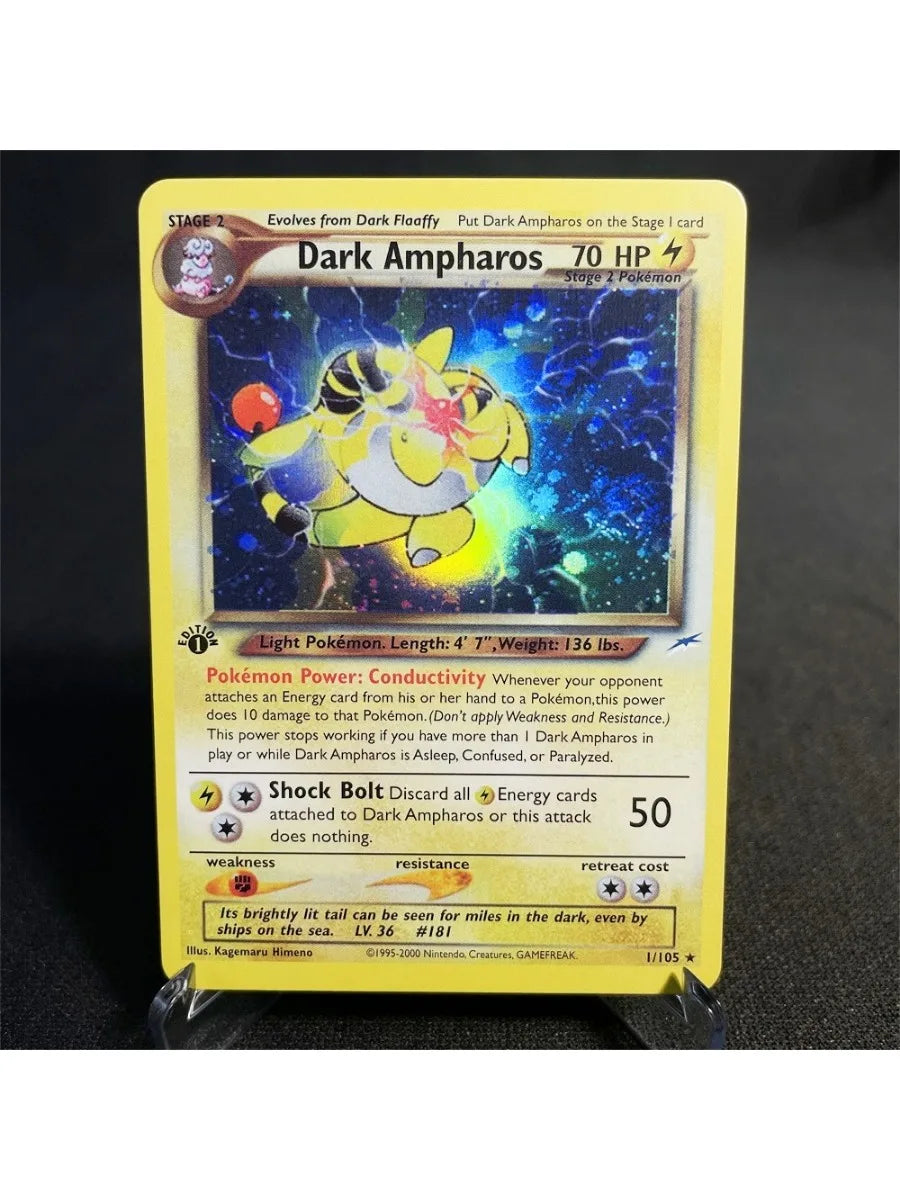 Pokémon Cards Foil Flash Card Neo Destiny Series Celebi Dark Donphan Light Flareon Collection Cards Model Toy Gifts Proxy Card