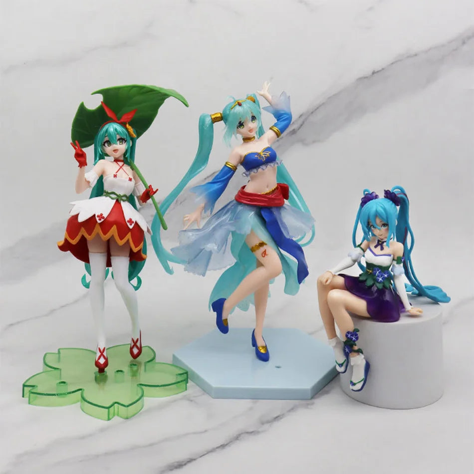 21cm Hatsune Miku Anime Figure Kawaii Thumbelina Vocaloid Wonderland PVC Action Figure Collection Model Doll Ornaments Toys Gift