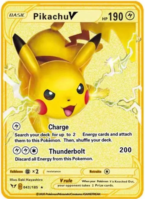 6-12 Pcs/Set  English Version Pokemon Metal Card Pikachu Anime Figure Battle Carte Trading Pocket Monster Cards Model Toy Gifts