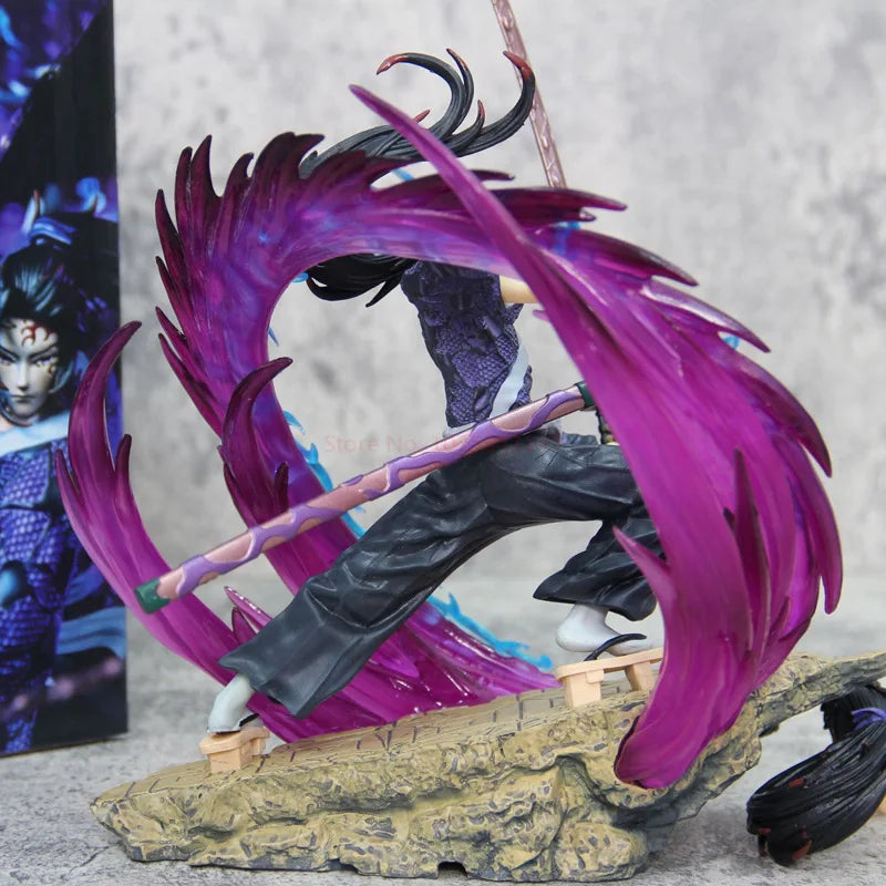 Hot 21cm Demon Slayer Kokushibo Tsugikuni Yoriichi Figure Gk Fierce Battle Action Figurine Pvc Statue Model Dolls Decor Toys