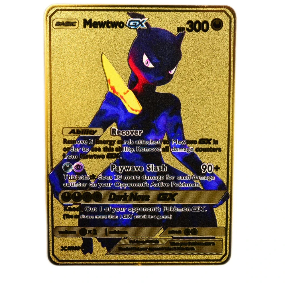 English Metal Pokemon Cards DIY Arceus Pikachu   Mewtwo Shiny Iron  GX Vmax EX Game Kids Collection Card Toy Gift pokemon card