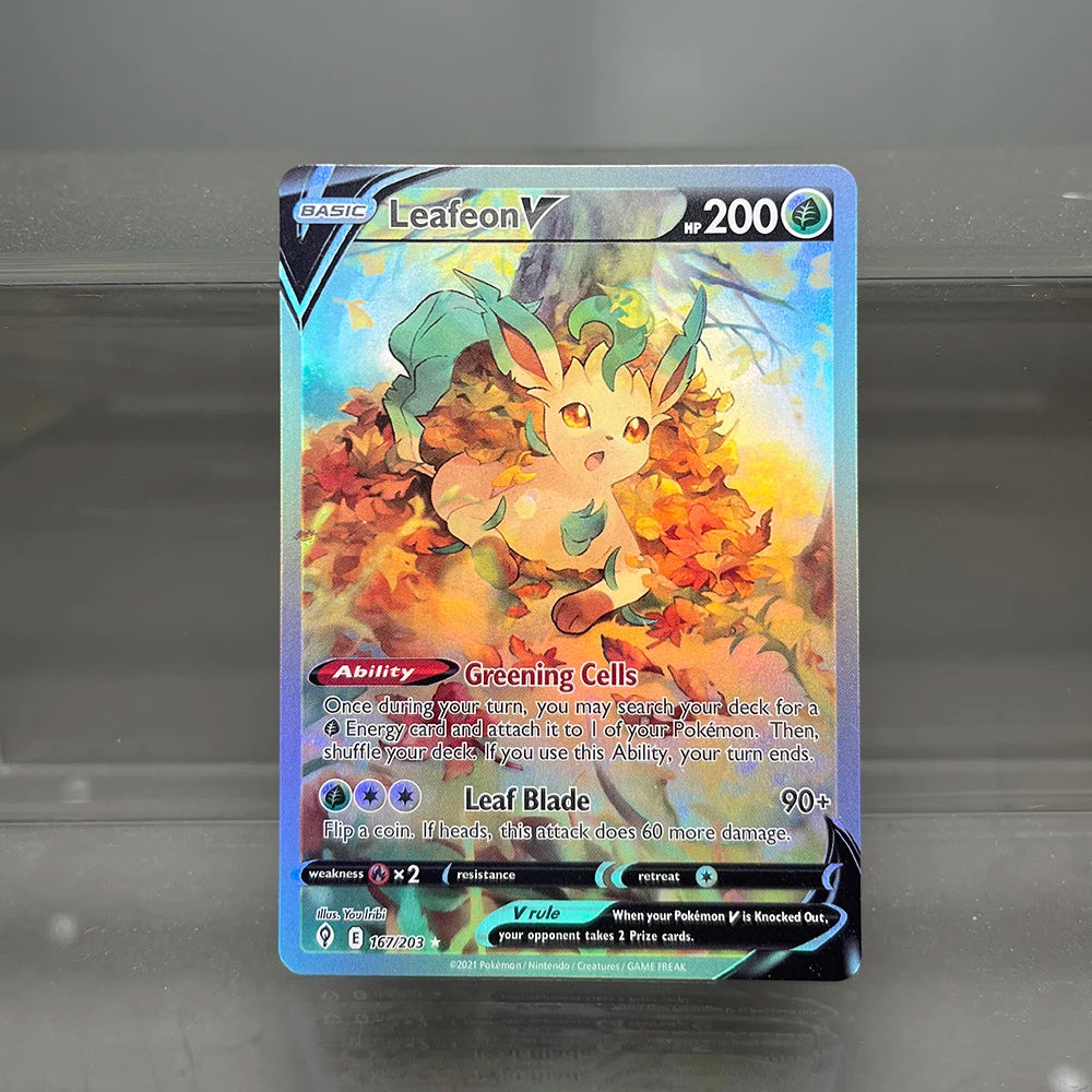Pokémon Holographic Single Cards Lilligant Leafeon Dragonite Machamp Foil Game Collection Cards PTCG Proxy Cards Kids Toys