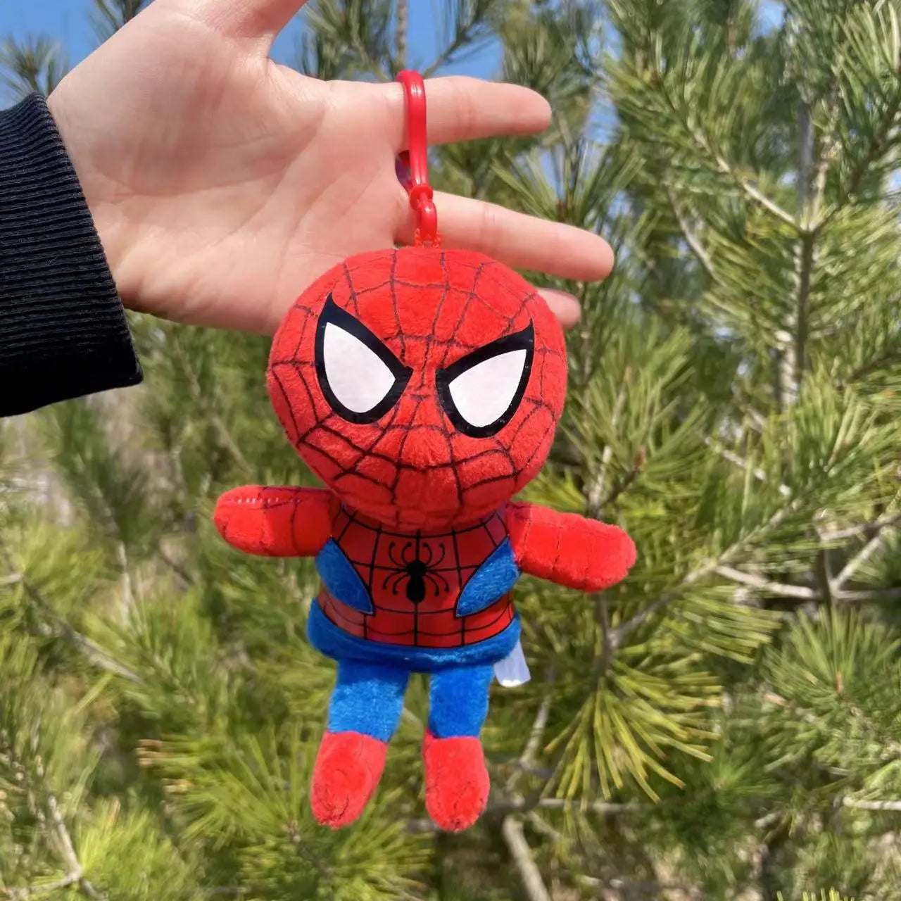 15cm Super Hero Spider-Man Superman Captain America Plush Keychains  Small Pendant Hangings Christmas Birthday Gifts For Kids
