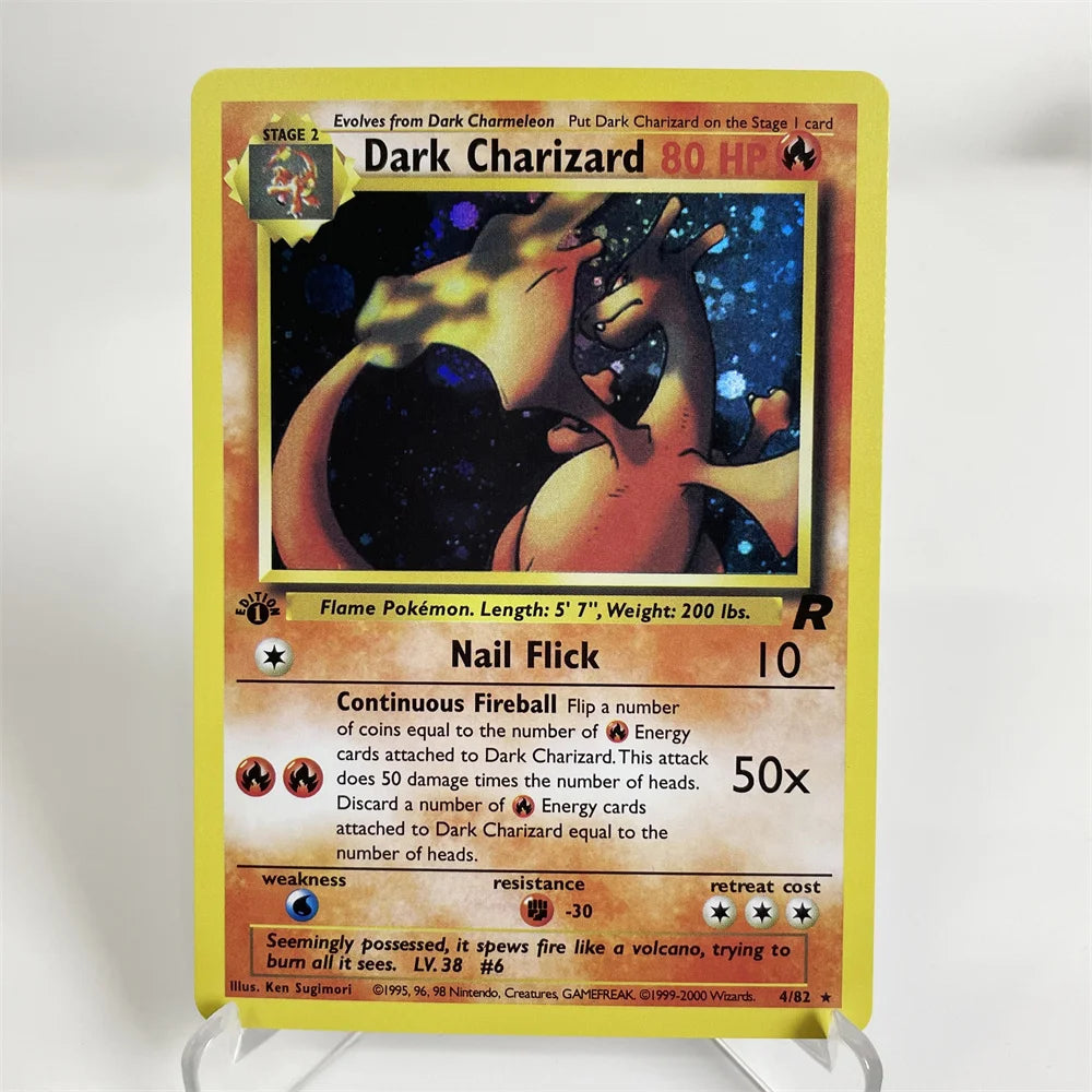Holographic PKM Collection Cards PTCG Proxy Card Blue Core Paper Card Kids PKM Dark Raichu/Dragonite/Umbreon/Suicunc