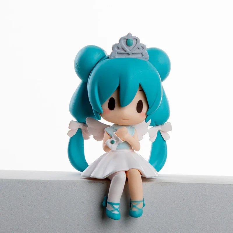 7CM Anime Hatsune Miku Figure Sitting Series 15th Anniversary Cute Model Toy Gift Action Figure Cake Decoration Car Ornament