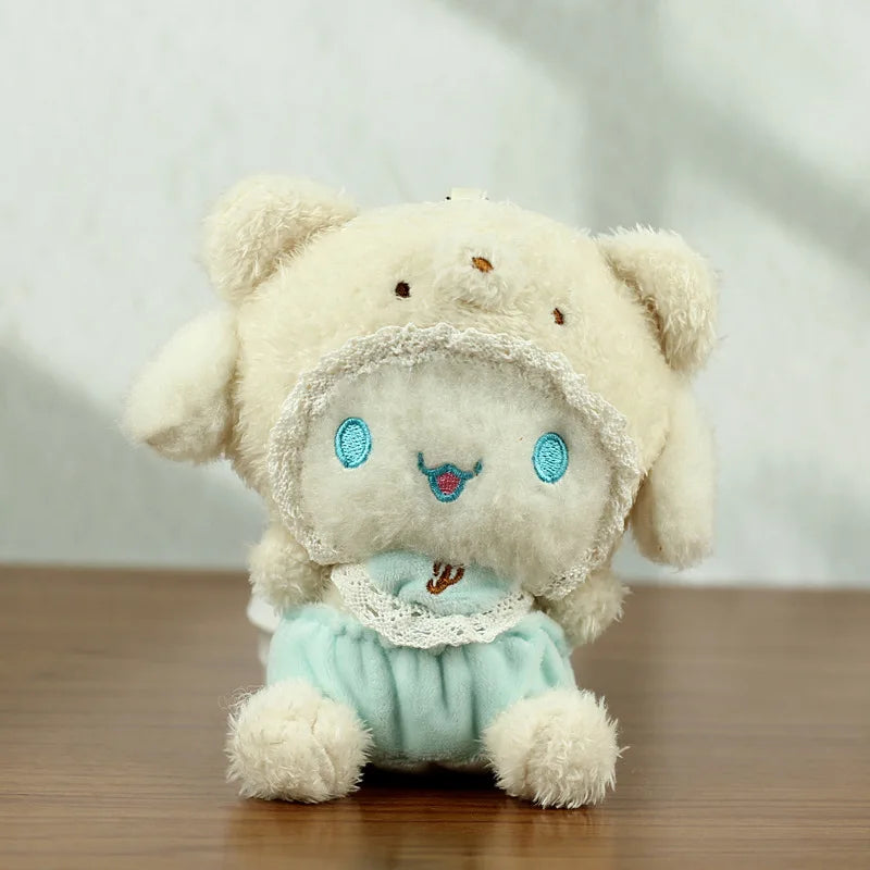 13cm Cute Sanrio Plush Keychain for Children Hello Kitty Pendant Kuromi Cartoon Key Chain Backpack Decoration Gifts for Girl Toy