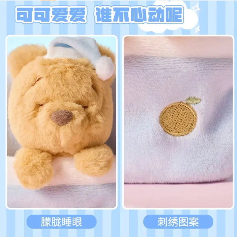 Miniso Disney Stitch Plush Doll Pendant Lotso Winnie the Pooh Stuffed Toy Cute Christmas Gift for Kids Soft Furry Ornament
