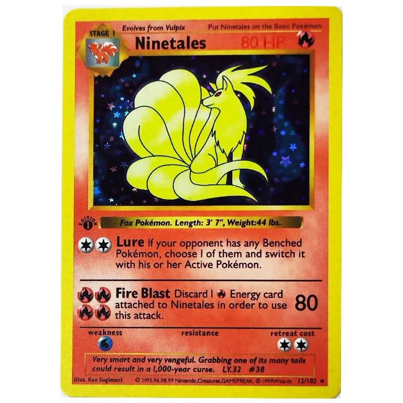 10pcs Pokemon Collection Cards 1996 1st Edition Flash Cards Charizard Game PTCG Game Anime Shining Collection Cards Gift Toys