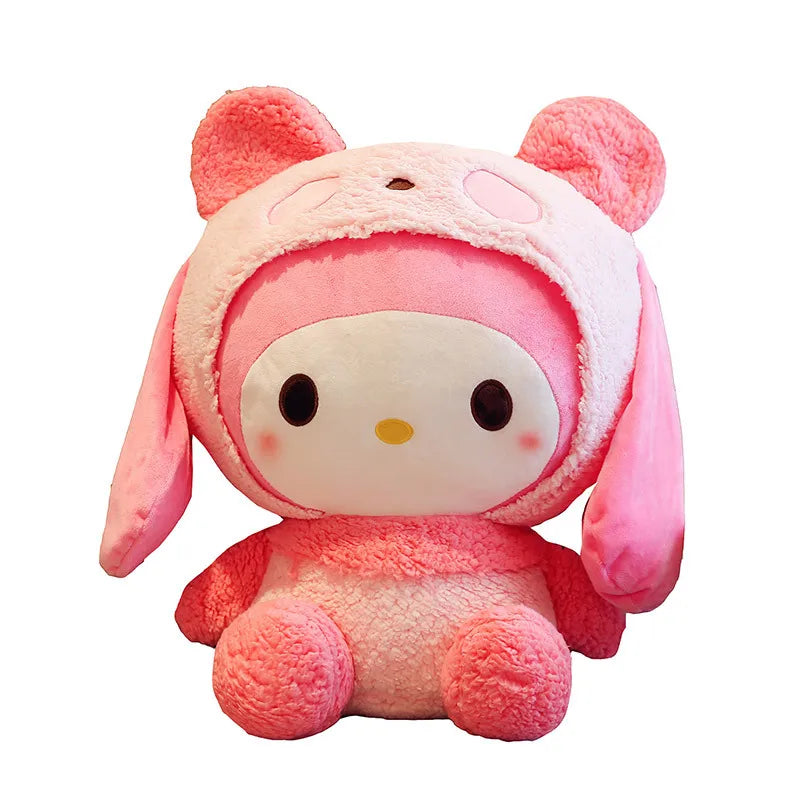 Giant My Melody Plush Cosplay Panda SANRIO Room Decor Kawaii Accessories Hello Kitty Peluches Soft Anime Plushie Toys for Girls
