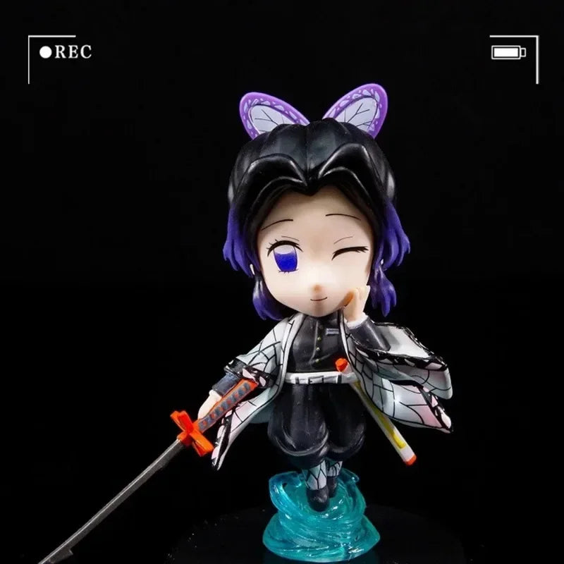 Demon Slayer Figure Kamado Tanjirou Tomioka Giyuu Kanroji Mitsuri Action Figure Q Version Model Cartoon Desktop Decor Toys Gift