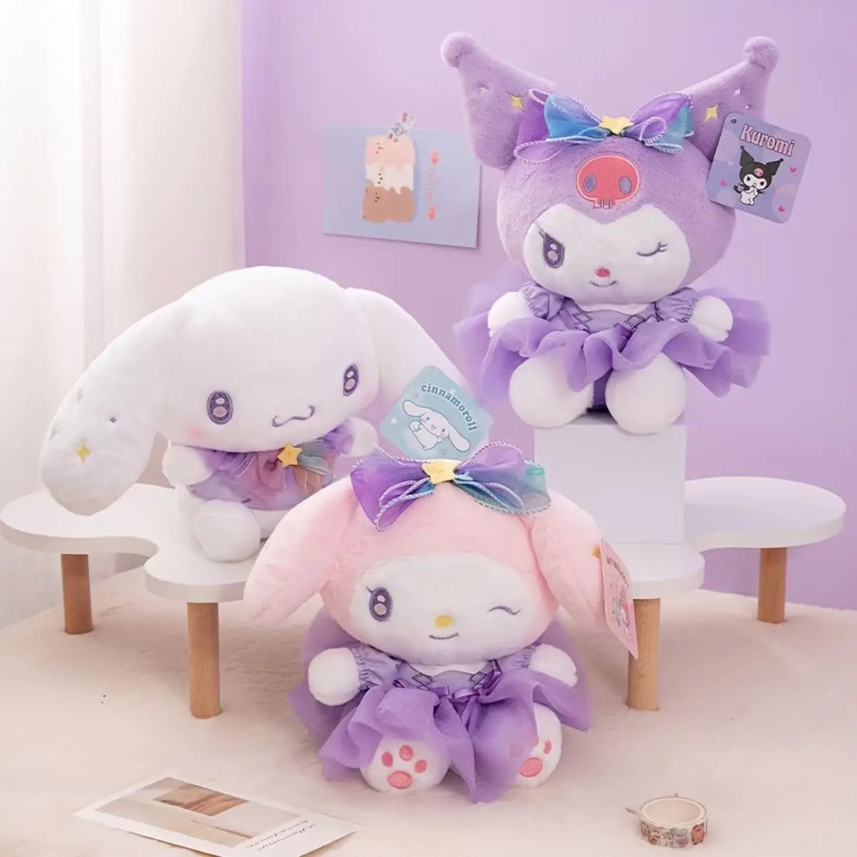 New style 20CM Kuromi Hello Kitty Melody Cinnamorol Pochacco Plush Toys Soft tuffed Animals Christmas Birthday Christmas Gifts