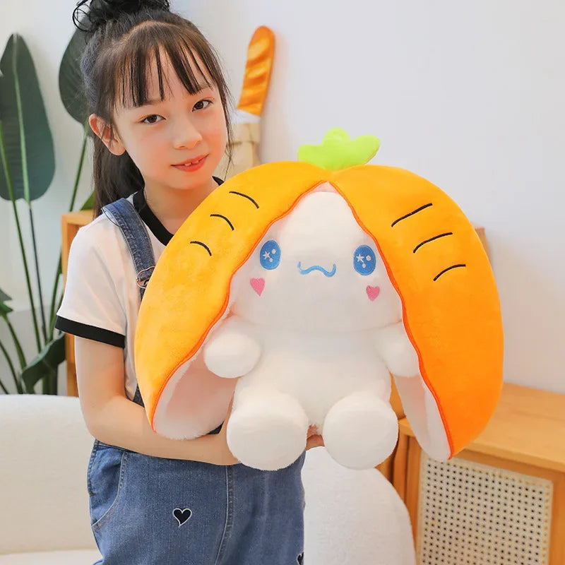 Sanrio Yugui Dog Transforms Into Strawberry Plush Toy Cartoon Cute Pineapple Plush Sleeping Pillow, Giving Girls Birthday Gifts