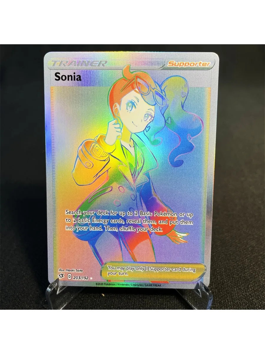 Pokémon Cards Holographic Card Sun & Moon Series Mewtwo Pikachu Paikou Serena Caitlin Collection Cards Toys Gifts Proxy Card