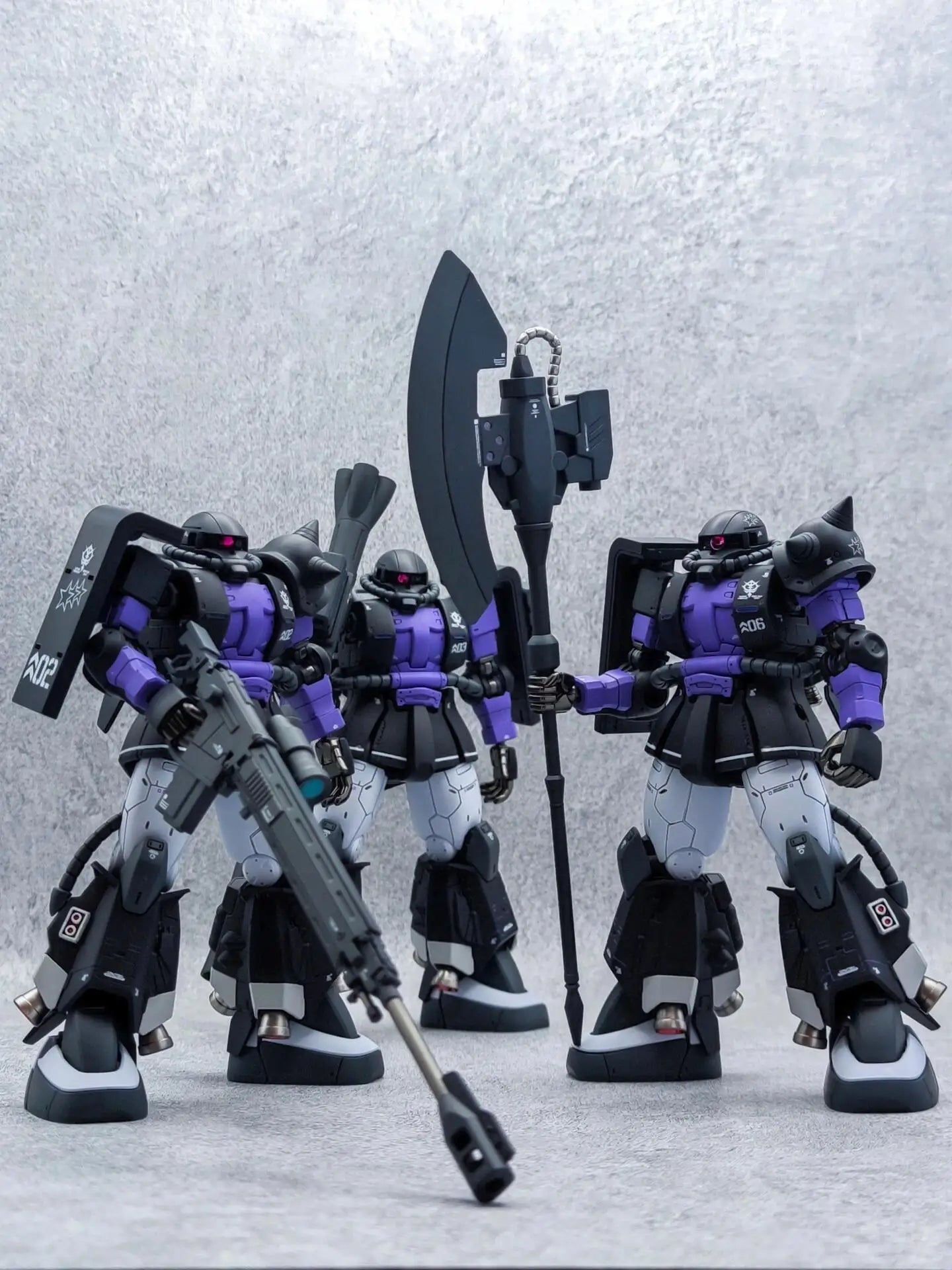 Gaogao Hg 1/144 Zaku Ms-06R-1A Assembly Model Action Model Kit 005 003 Zaku Ii High Sniper Rifle Axe Cannon Mobility Type Robot