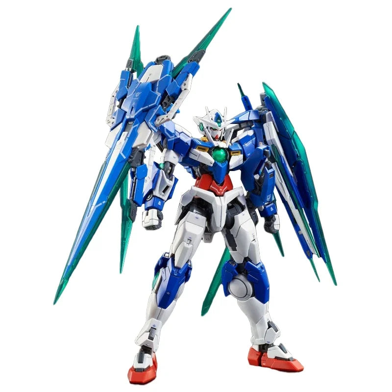 Bandai Anime GUNDAM Model RG 1/144 00QAN[T] FULL SABER Action Figure Assembly PB Toys For Kids