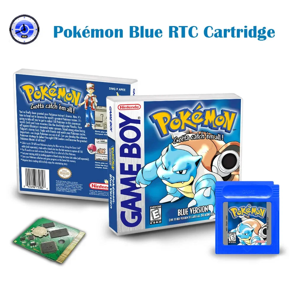 GBC Game Card RTC Boxed US Version English Pokémon GB Pokémon Red, Yellow, Blue, Green, Gold and Silver Game Card
