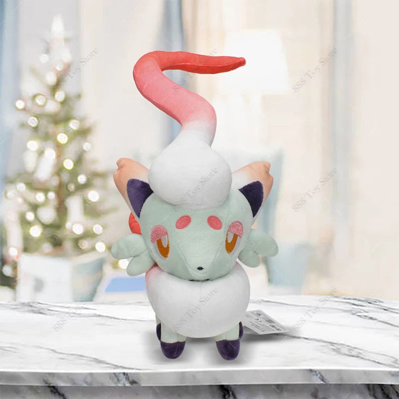 New Arrival Pokemon Plush Shiny Hisuian Zorua Soft Stuffed Animal Toy Anime Hisuian Zorua Plushie Dolls For Kids Birthday Gifts