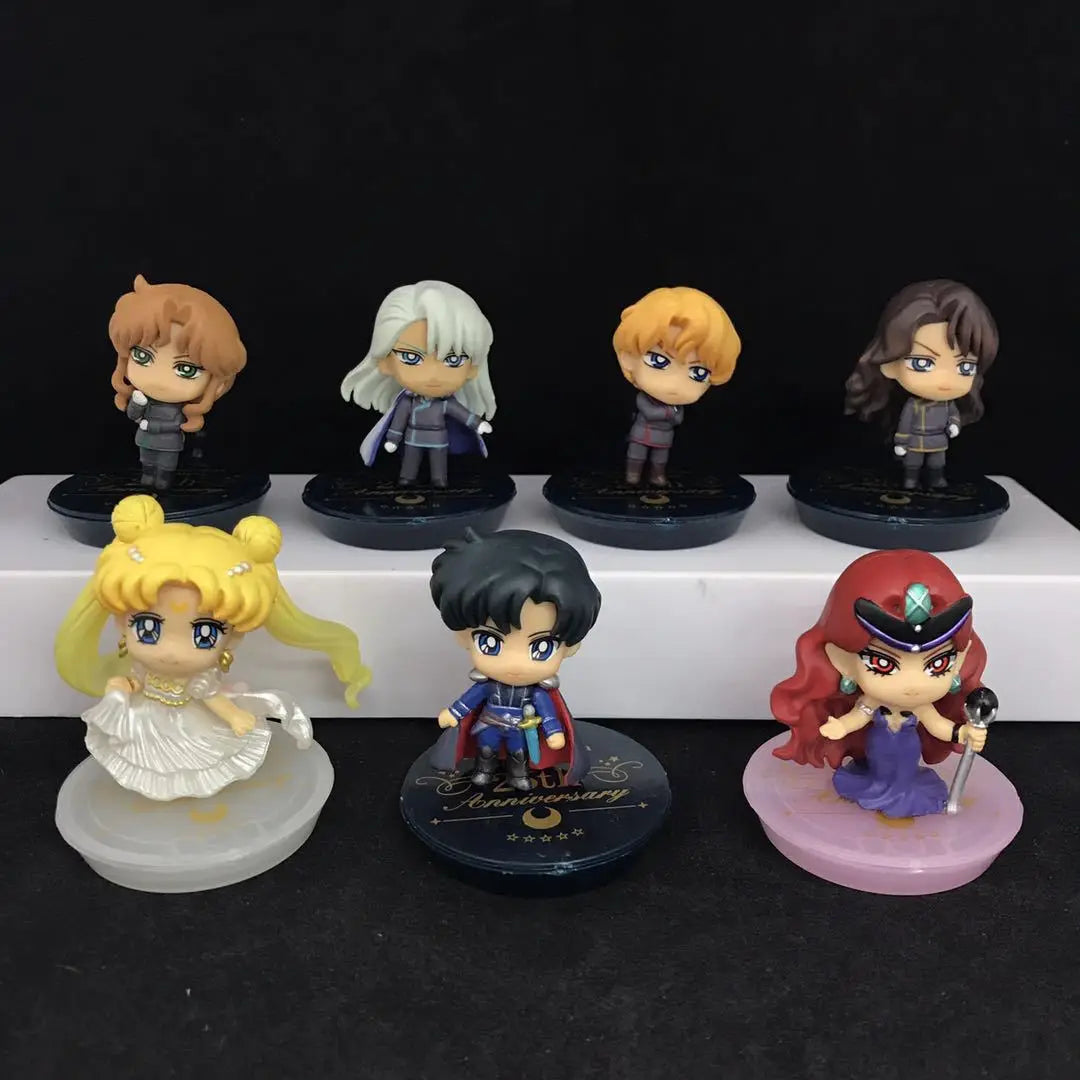 Anime Pretty Guardian Sailor Moon 25th Anniversary Dark Kingdom Ver. PVC Action Figure Collectible Model Kids Toys Doll 7pcs/set
