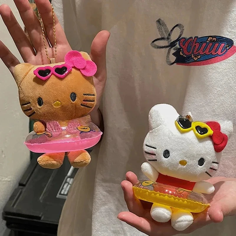 Sanrio Hello Kitty Doll Keychain Pendant Cartoon Kt Cat Stuffed Kawaii Plushies Key Ring Bag Accessories Girls Holiday Gift Toys