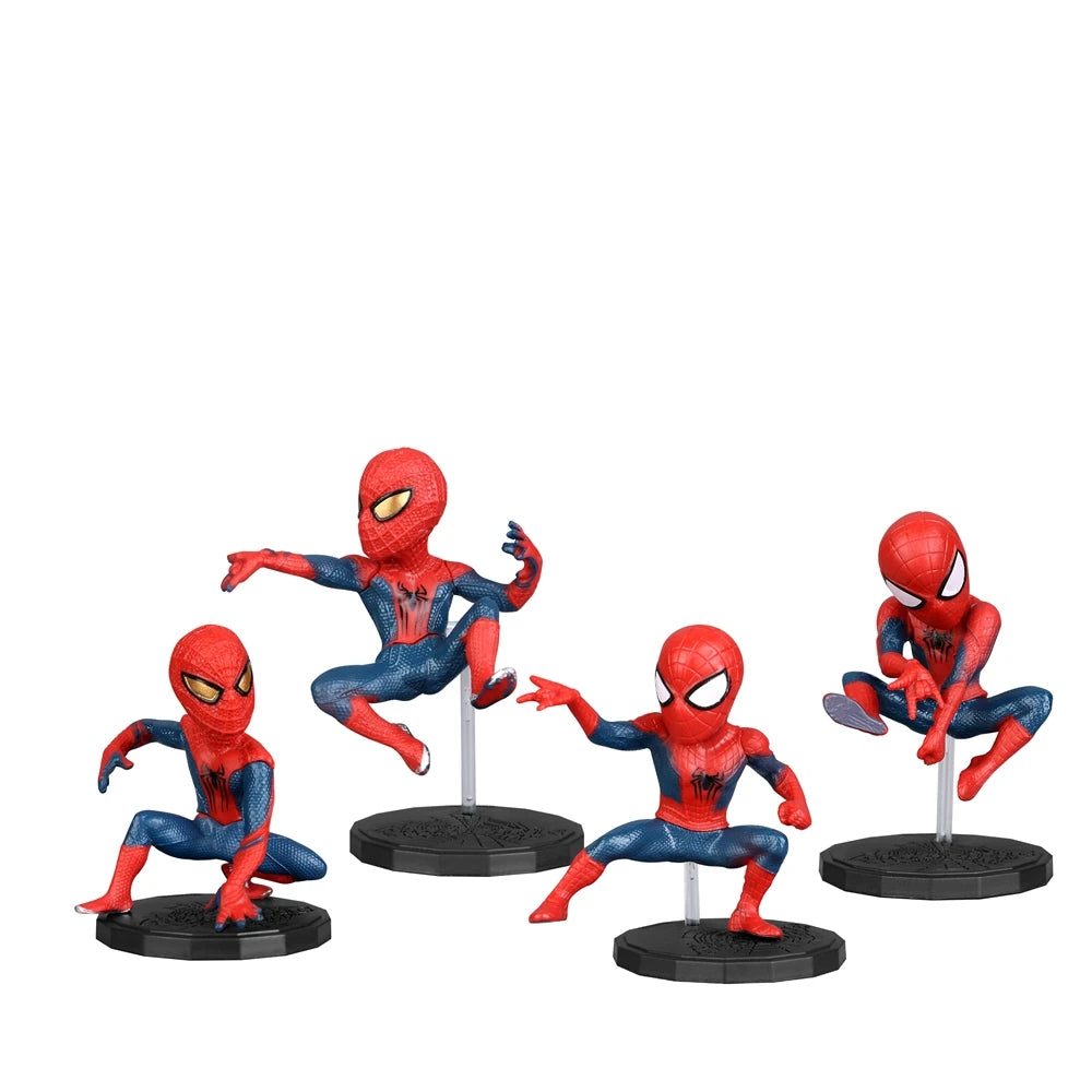 Disney Movie Superhero Spider 4pcs/Set 6-8cm Action Figure Anime Decoration Collection Figurine Mini Doll Toys Model Children