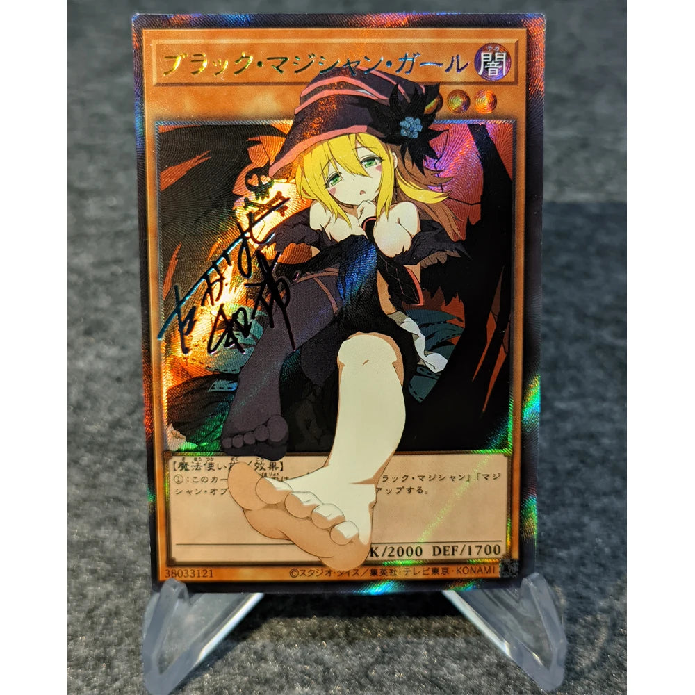 Yu Gi Oh! Black Magician Girl Game Card Collection Signature Card Refractive Color Flash Textured Bronzing UV Child Gift 59*86mm