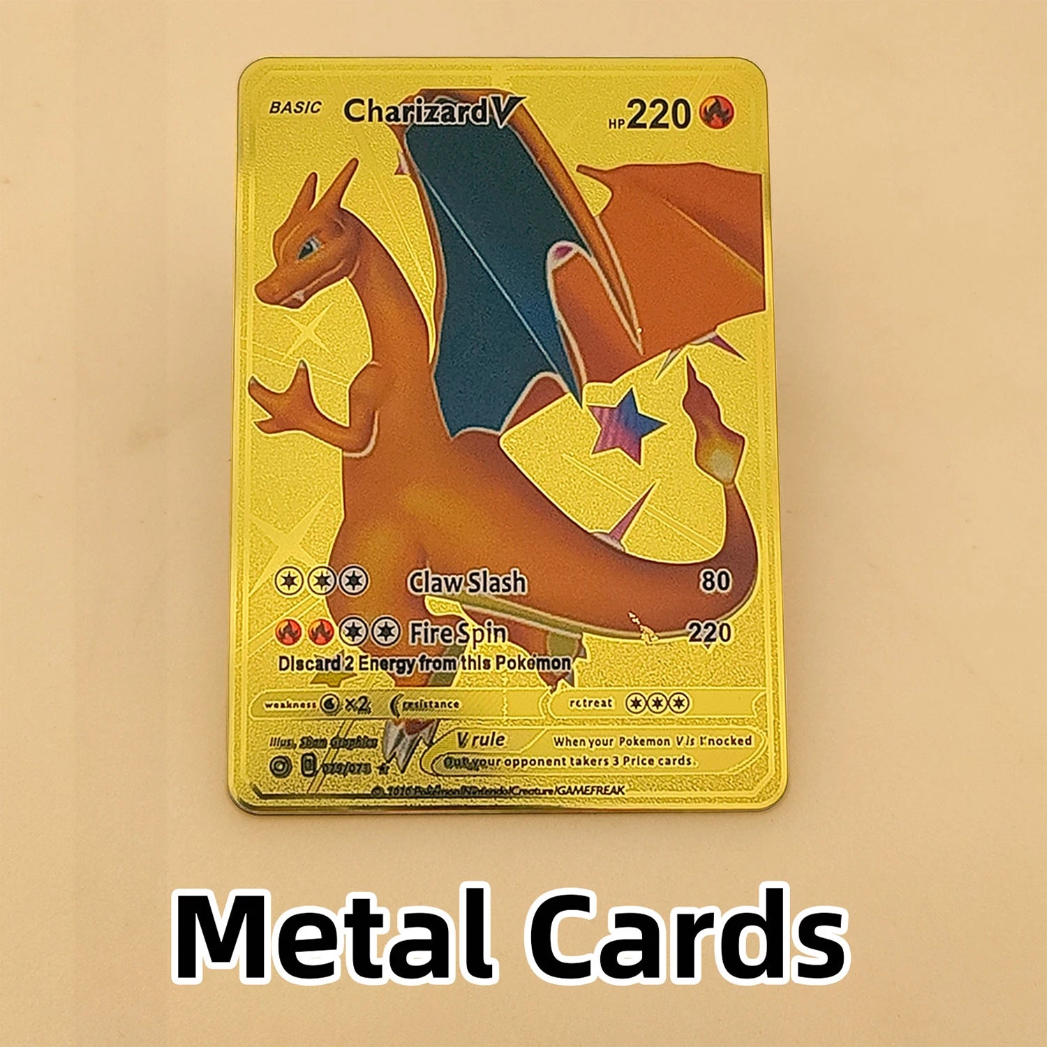 PTCG Metal Gold Cards Vstar Vmax EX GXBulbasaur Charmander Squirtle Meowth Jigglypuff Charizard Blastoise Kabutops Mewtwo
